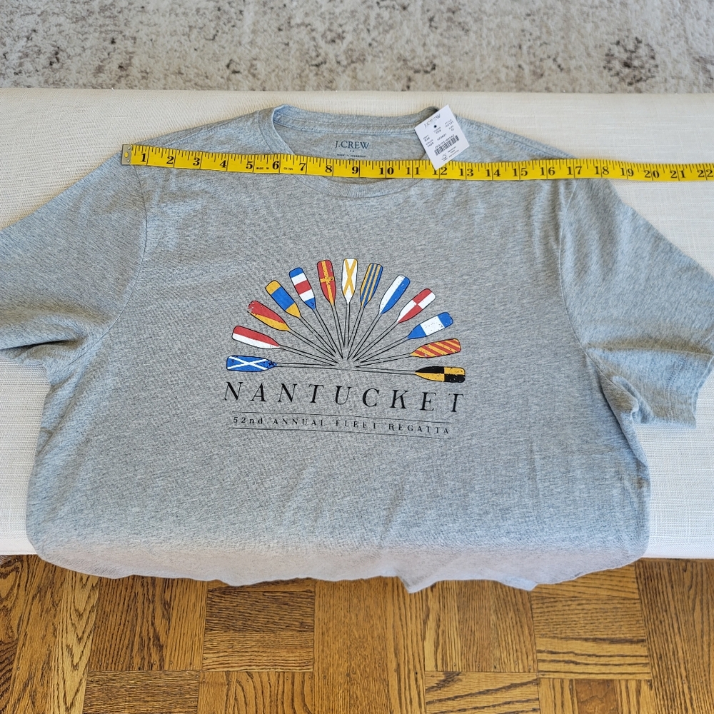 New! J. Crew sz Medium M Nantucket Oars Graphic Gray T-shirt Top Tee NWT - Picture 7 of 11